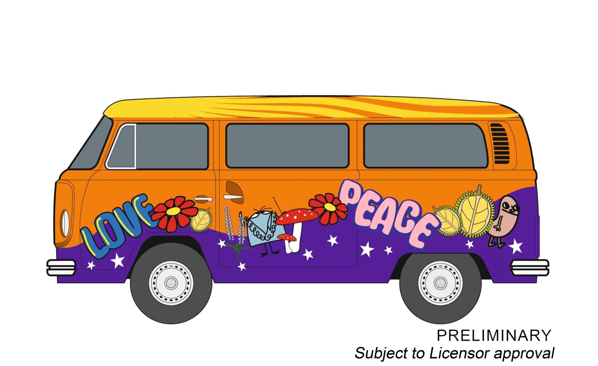 VW Bus T2b "Peace and Love"