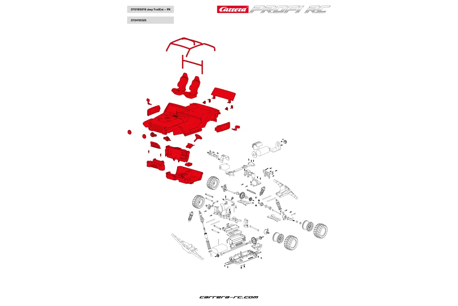 Carrera Profi RC Offroad body - Jeep Trailcat Complete for 183011 - Image 2