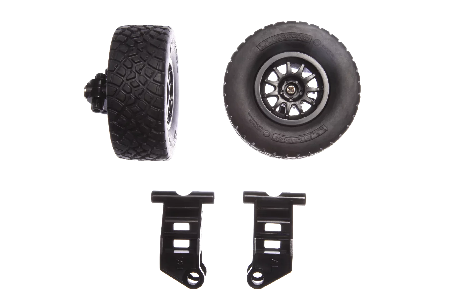 2 front wheels with steering stub axle front