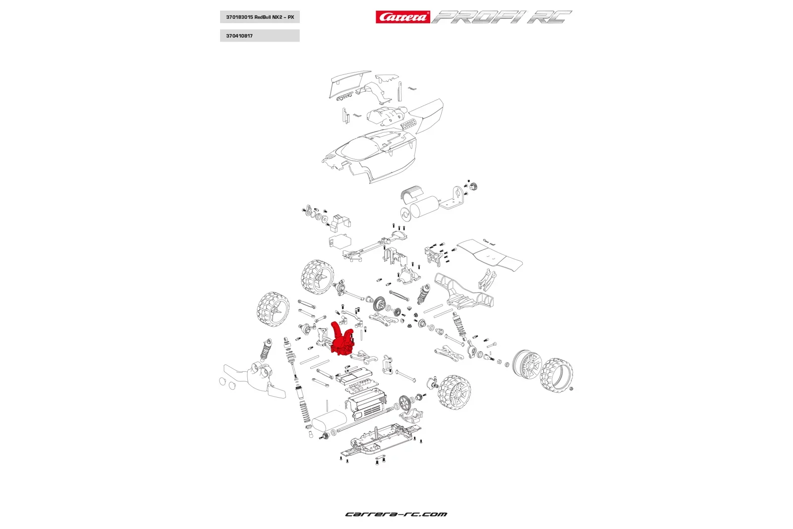 Shock mount front/Gearbox below + screws -Profi RC - Image 2