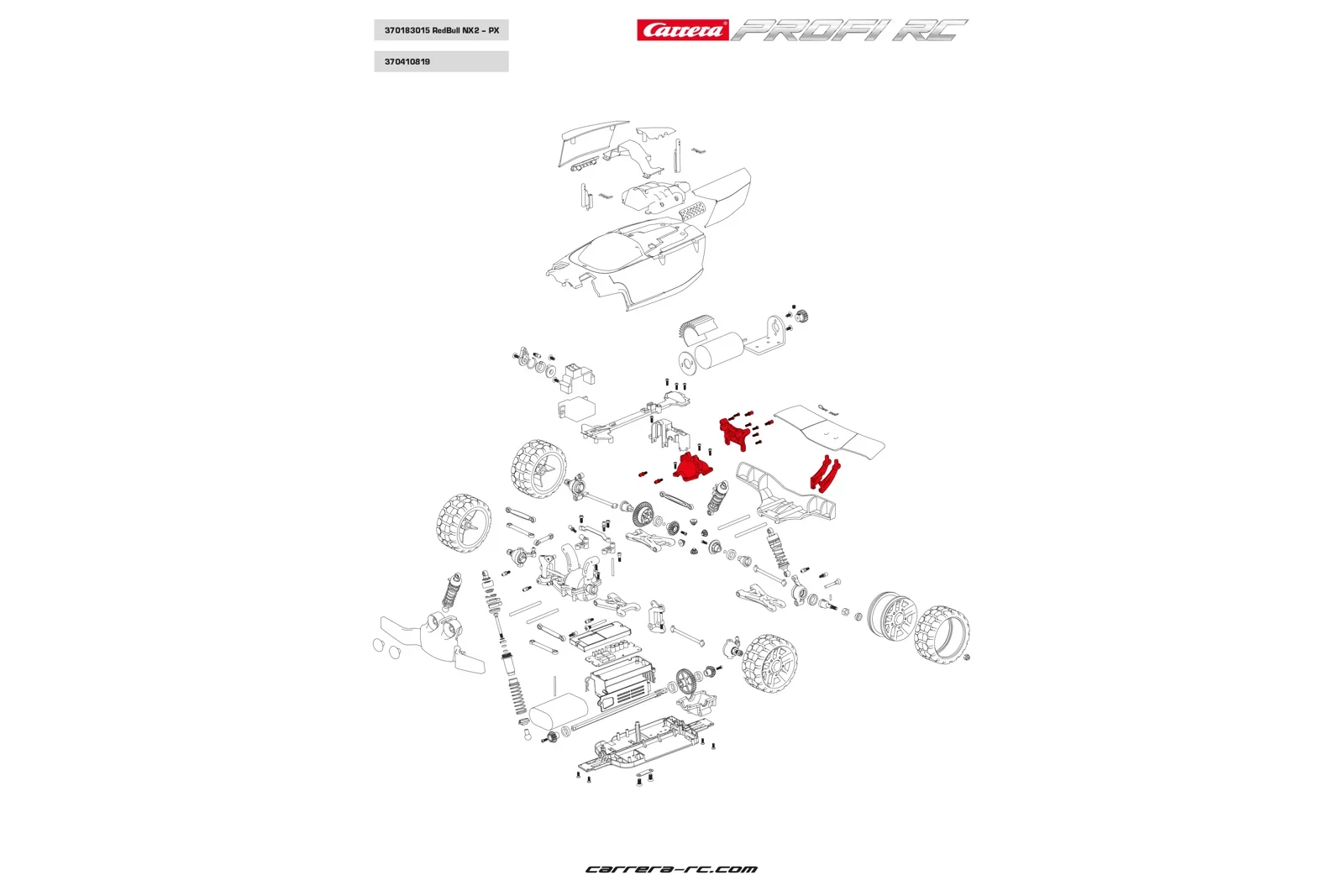 Shock mount rear + Spoiler + screws - Profi RC - Image 2