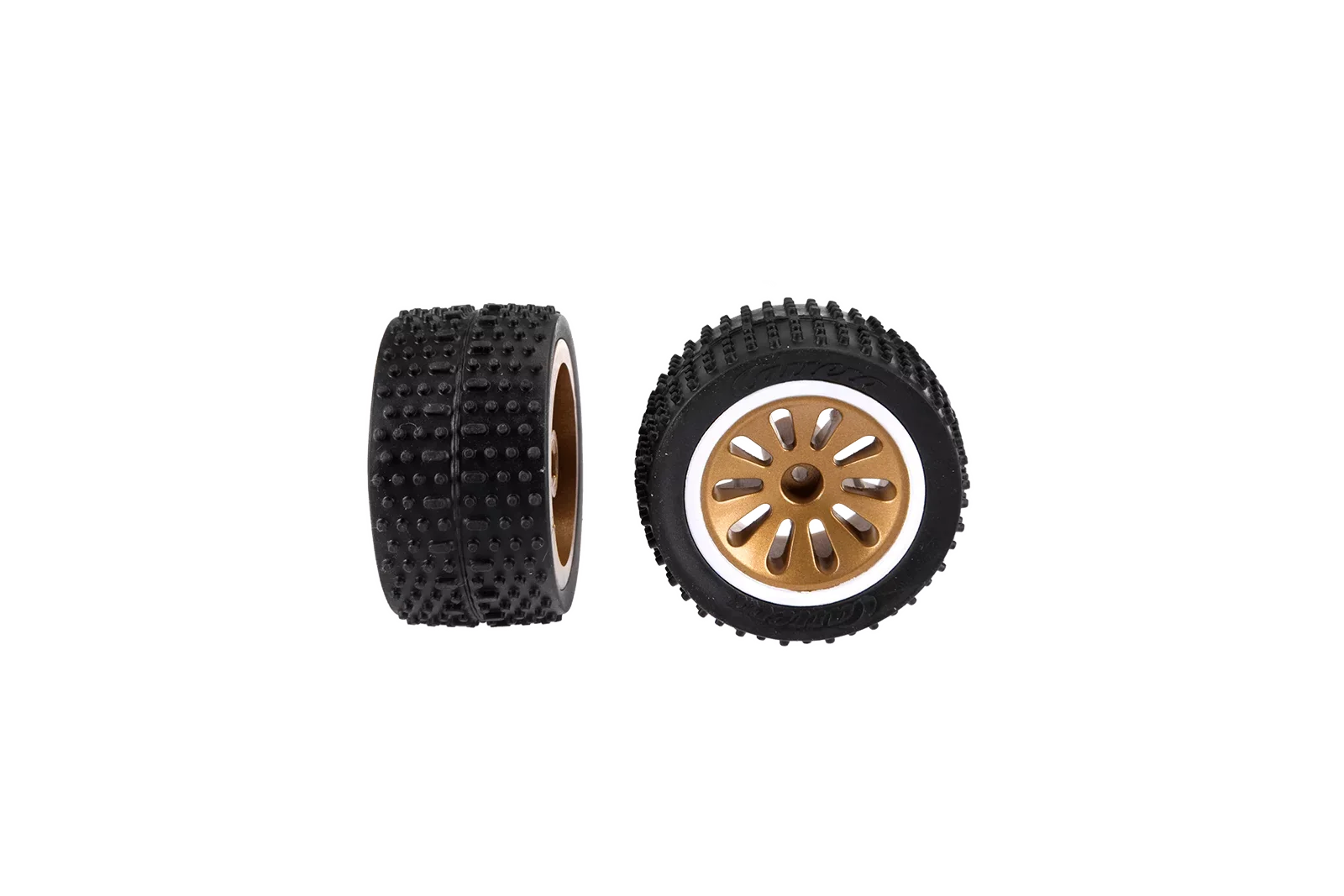 2 rear tyres with wheel rims for Carrera RC Buggy, blue (202005)