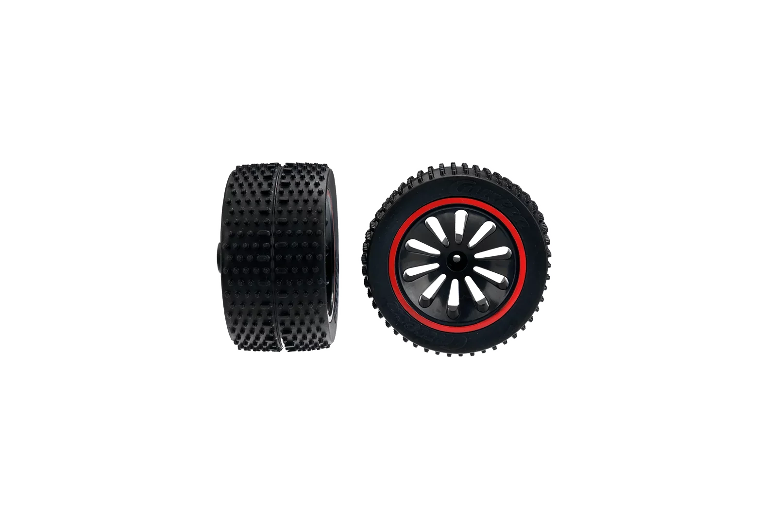 2 rear tyres with wheel rims for Red Challenger (162056)