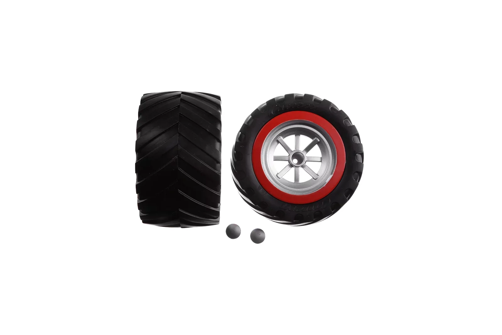 2 rear tyres with wheel rims for Red Scorpion (142018)